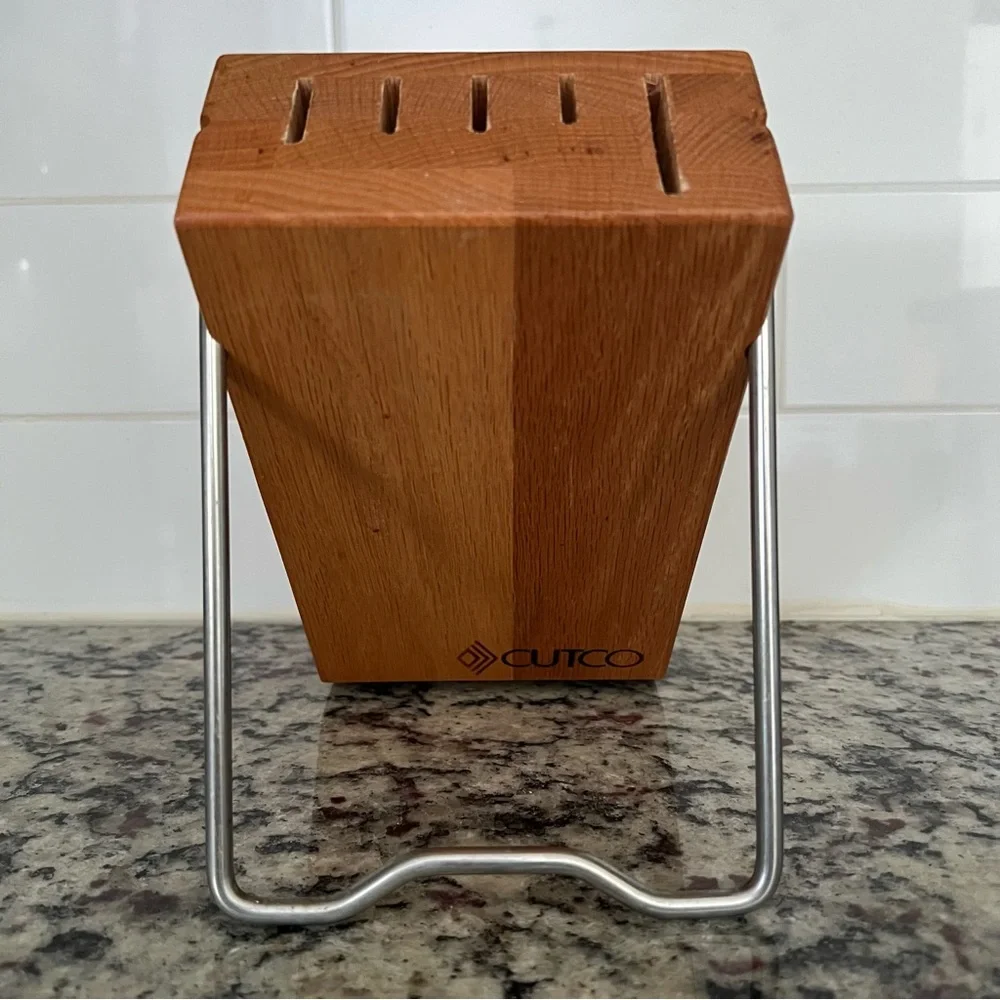Vintage Cutco Space Saver Wooden Knife Block